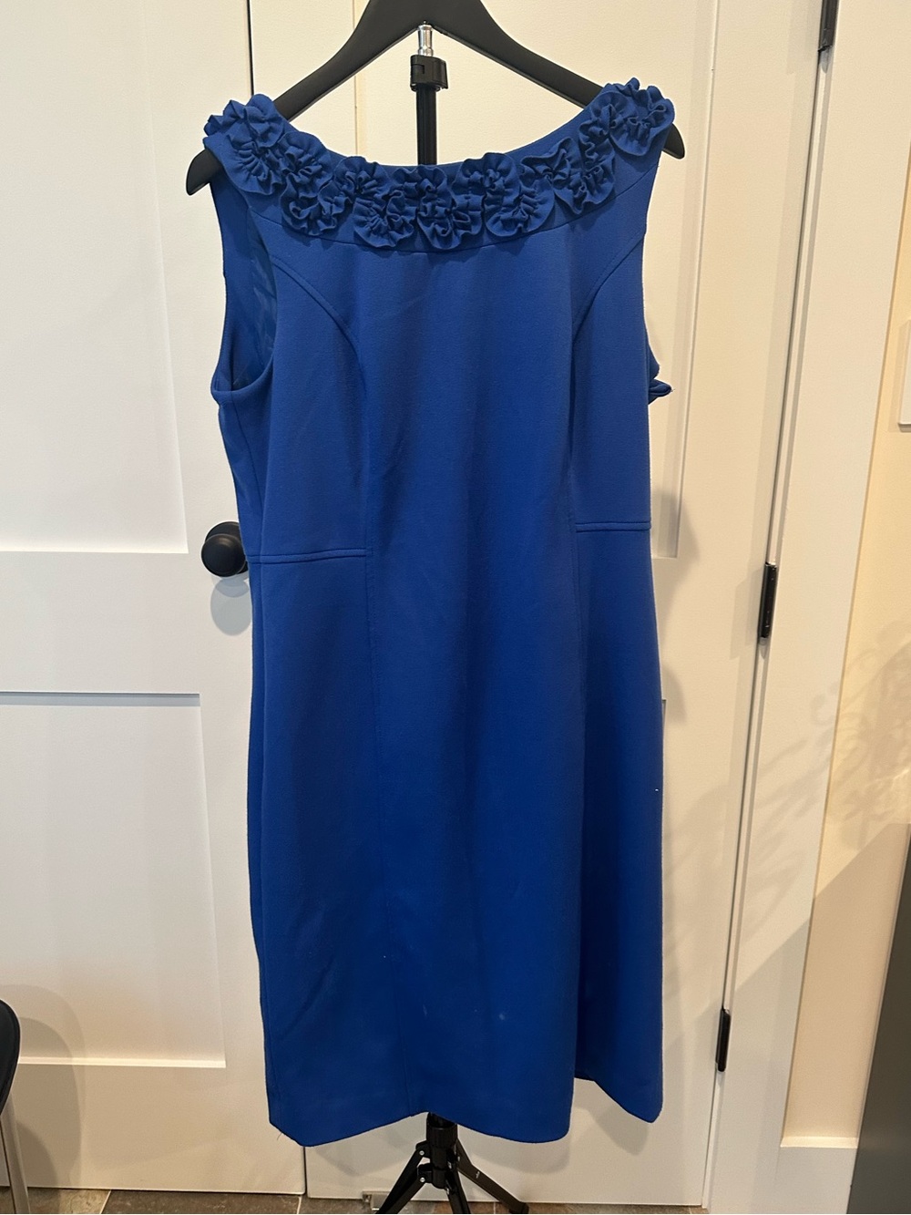 Charter Club Royal Blue Floral Rosette Sheath Dress Size 12 Elegant Dress